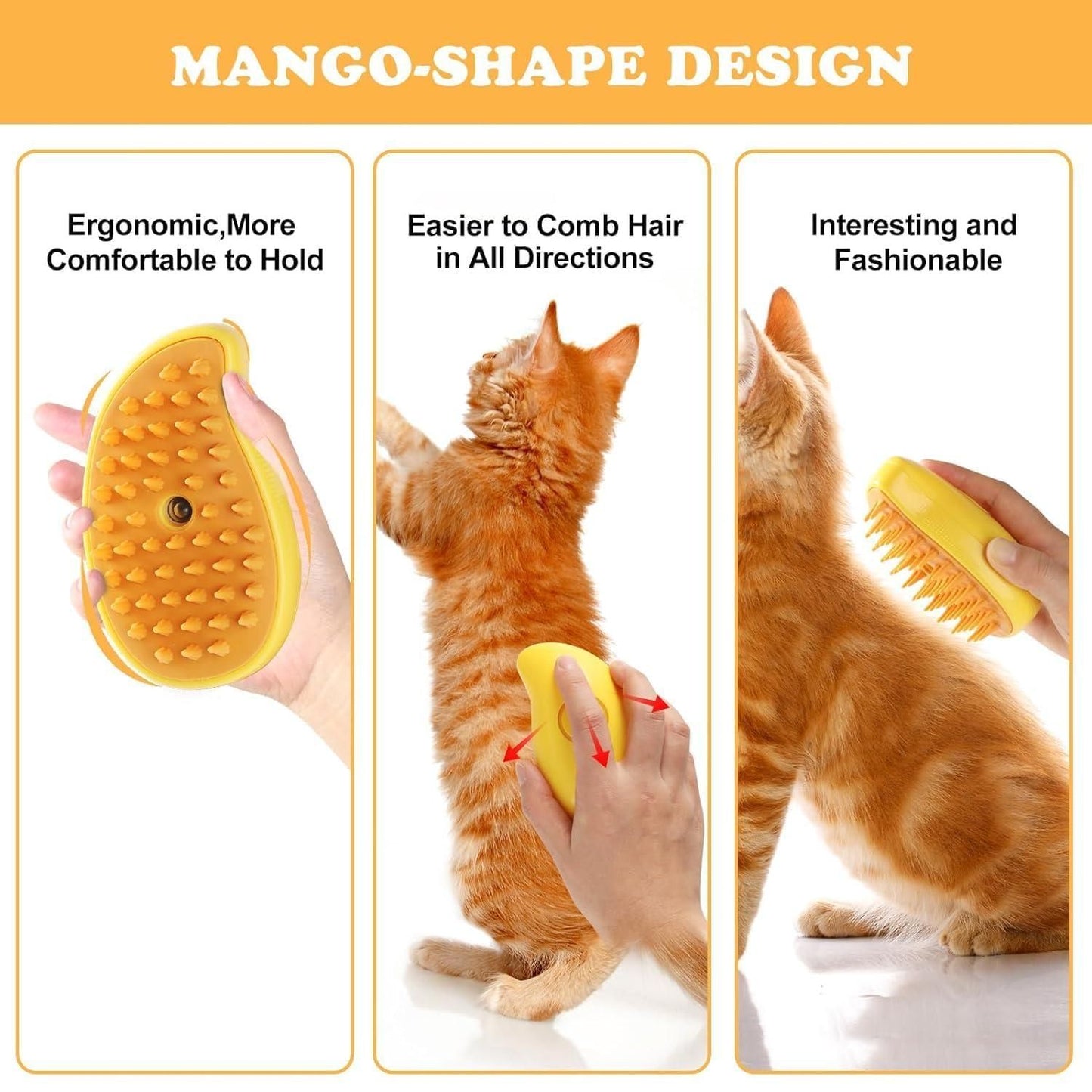 3 in 1  Steaming Pet Hairbrush for Dogs and Cats - InuMeow