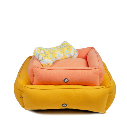 Pet Dog Bolster Cotton Solid Color Comfortable Soft Cushion Beds.