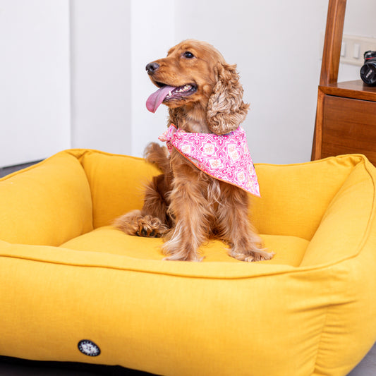 Pet Dog Bolster Cotton Solid Color Comfortable Soft Cushion Beds.