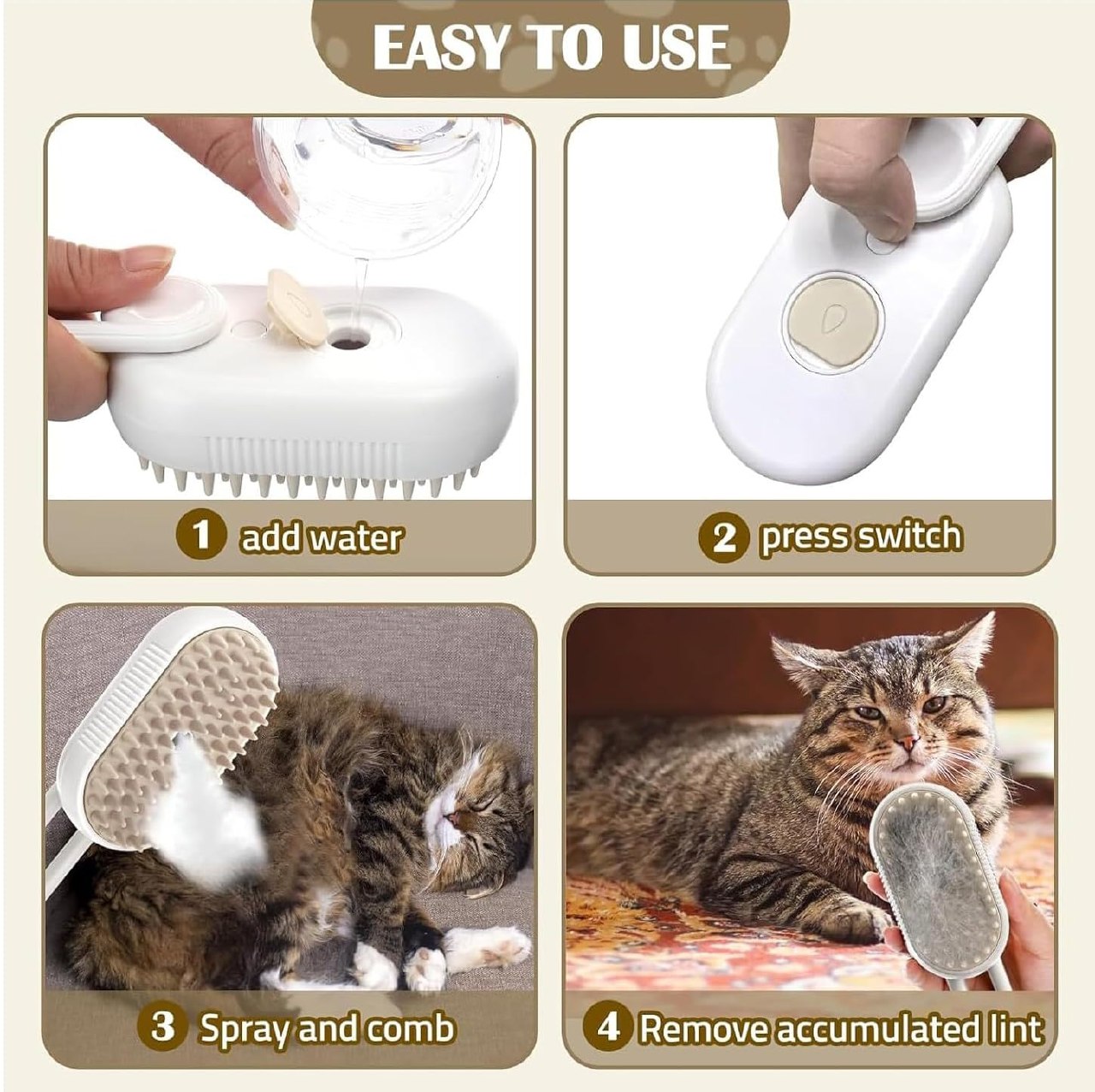 Pet Dog and Cat 3 in 1 Hair Removal Comb - InuMeow