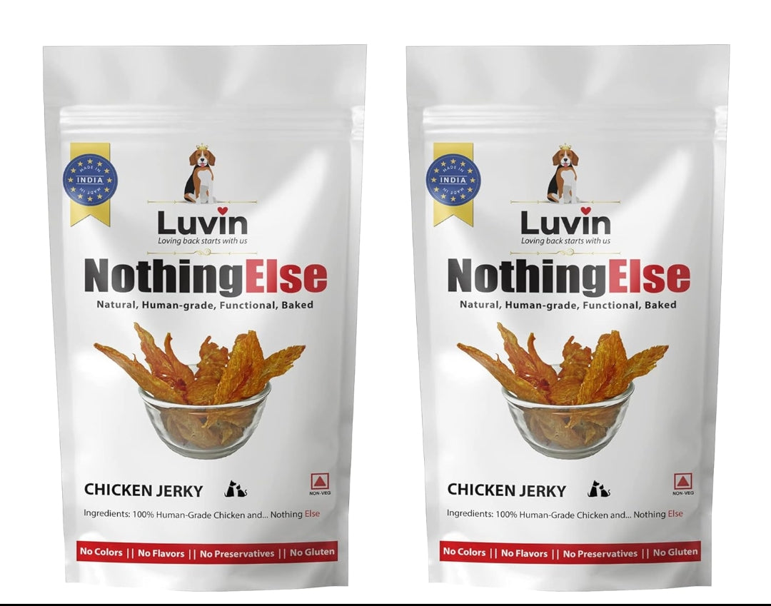 Chicken Jerky Treats for Dogs & Cats (70gm each. Pack of 2) - InuMeow