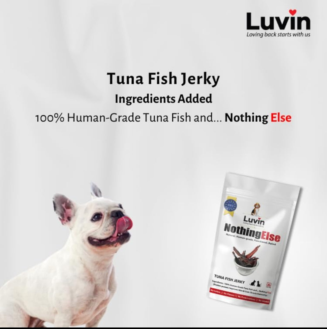 Tuna Fish Jerky Food Treats for Dogs & Cats (300gm. Pack of 2x150gm) - InuMeow