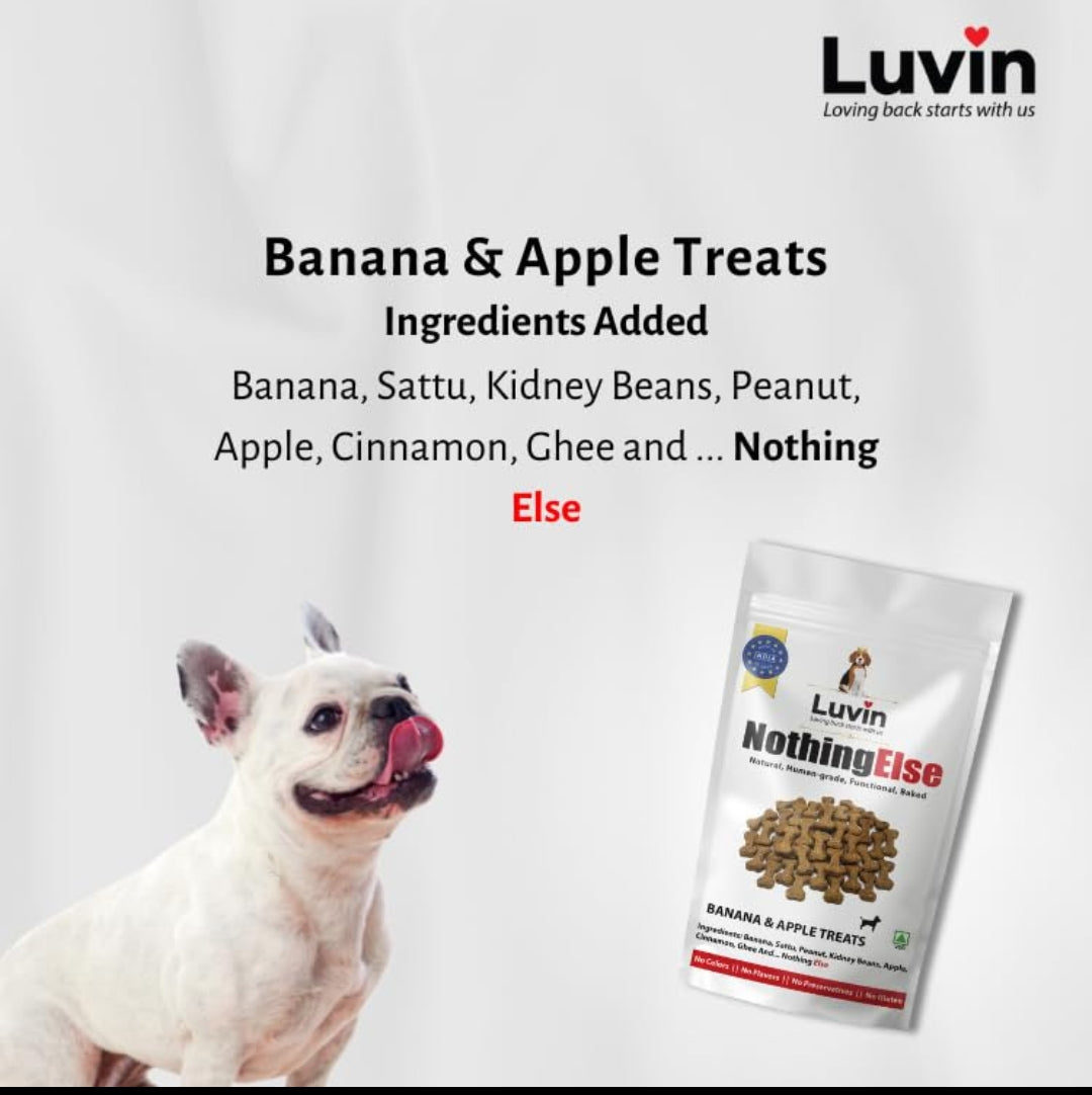 Banana and Apple Food Treats for Dogs & Cats (150gm) - InuMeow