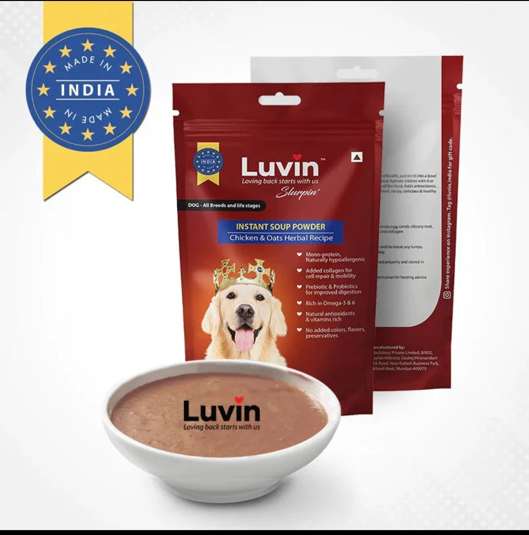 Instant Chicken Flavour Soup Powder for Dogs (240gm Pack of 2x120gm) - InuMeow