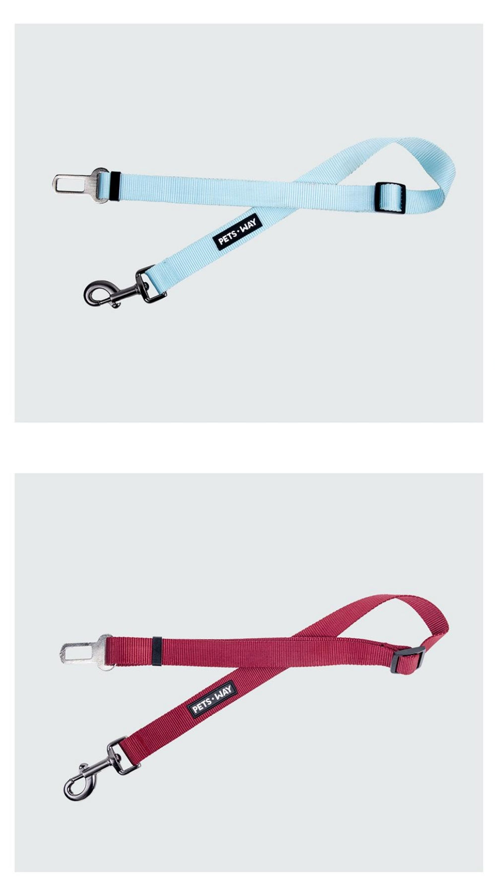 Pet Dog Solid Color Seat Belt Polyester Webbing.