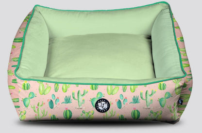 Pet Dog Velvet Printed Bolster Cotton Bed.