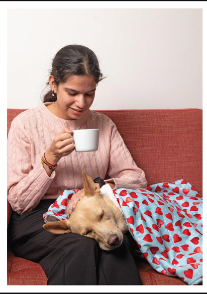 Pet Dog Cotton Printed Stylish Warm Winter Blanket.