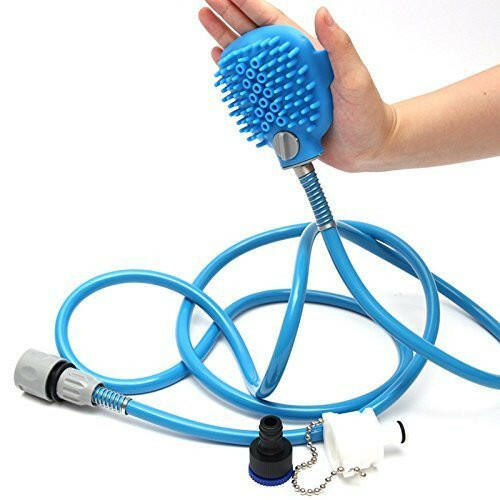 Pet Bathing Tool 2 in 1 Shower Sprayer and Scrubber Brush Massager - InuMeow.