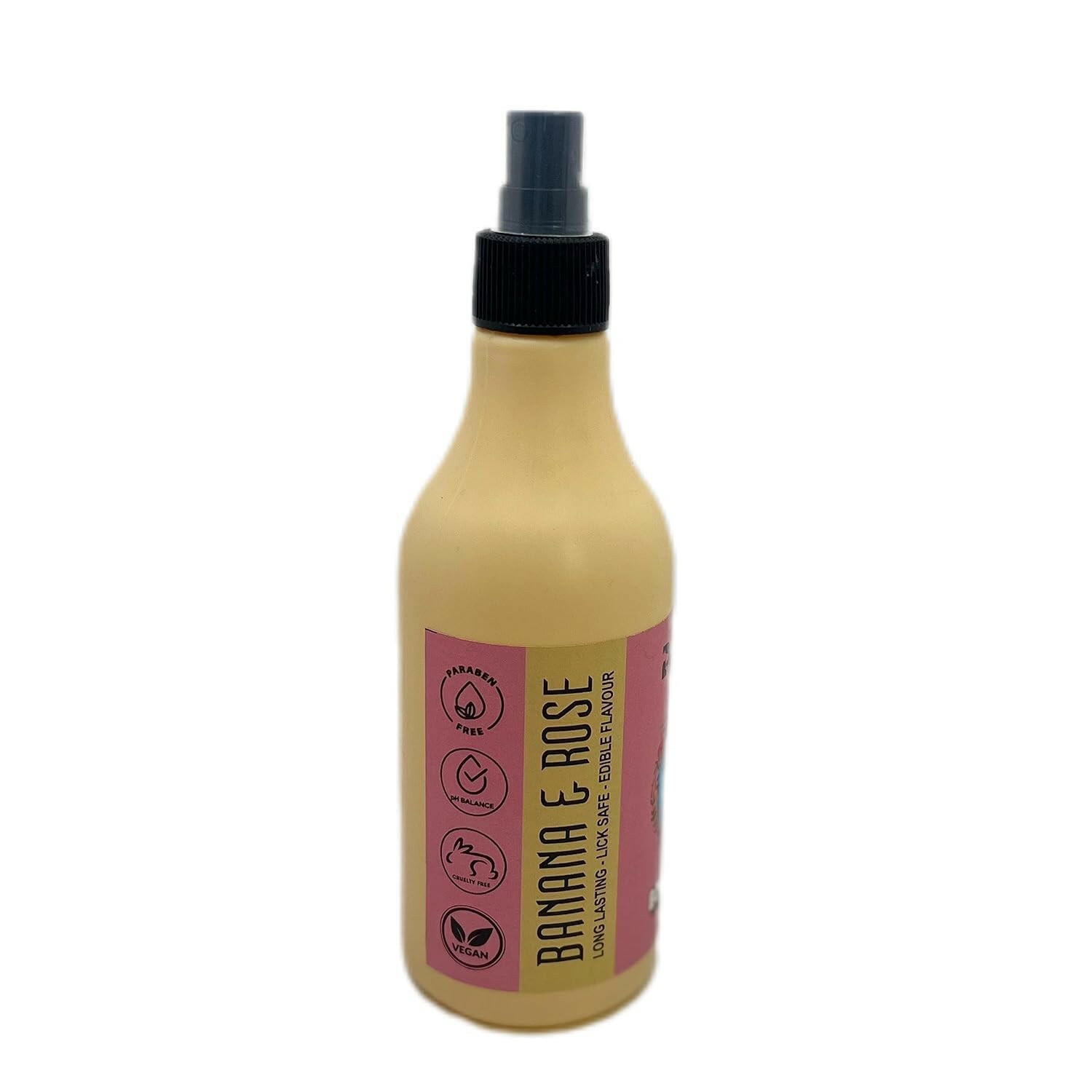 Banana and Pink Rose Bow Bow Wash Dog Shampoo - InuMeow.