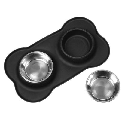 Stainless Steel Silicon Pet Food Bowl for Dogs and Cats food - InuMeow.