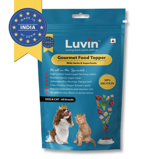 Herbal Gourmet Food Topper for Dogs & Cats (120gm) - InuMeow